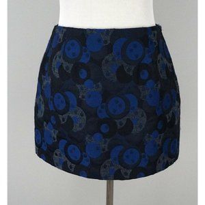 CATHERINE HOLSTEIN Navy Blue Fitted Mini Skirt